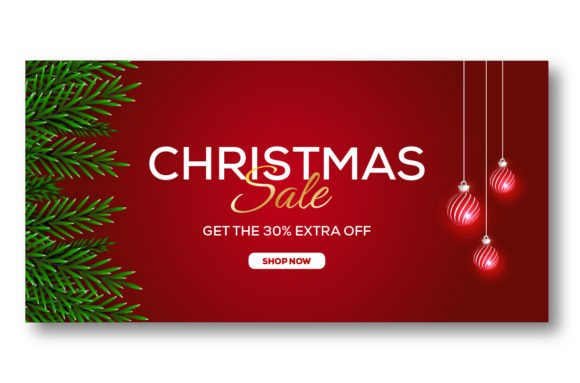 Christmas Red Banner Background for Creative Projects