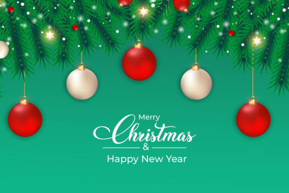 Christmas Social Media Banner with Leaf