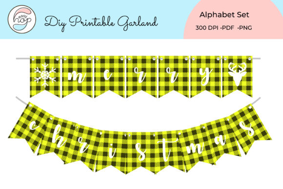 DIY Garland Alphabet Banner Plain