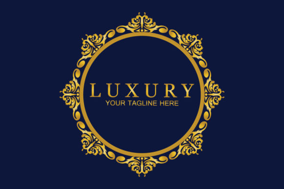 Gold Luxury Round Ornament Design Logo