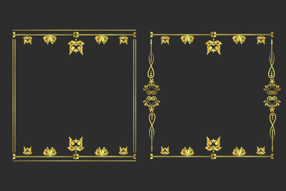 Golden Floral Artistic Frame Border Set: A Strategic Asset for Elevated Design Workflows