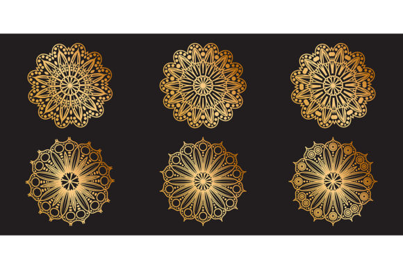 Golden Mandala Set Design. Asian, Arabia