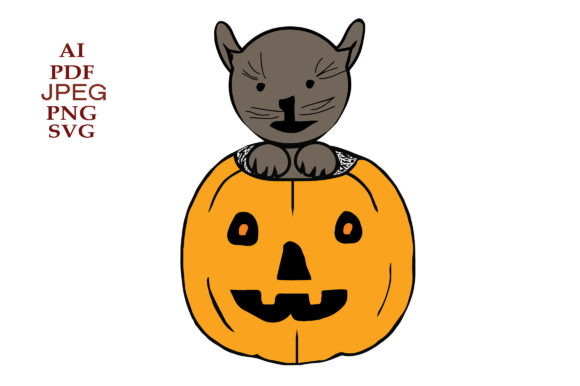 Halloween Cat and Pumpkin: A Versatile Design for Creative Projects