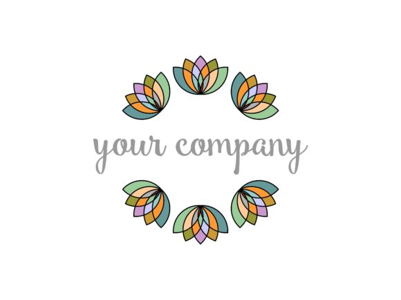 Lotus Flower Frame Vector Logo for Elegant Designs