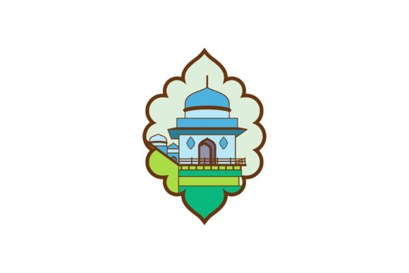 Modern Mosque Doodle Illustration Logo for Your Brand