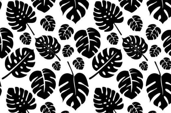 Monstera Leaves Black and White Pattern: A Versatile Design for Creative and Commercial Use