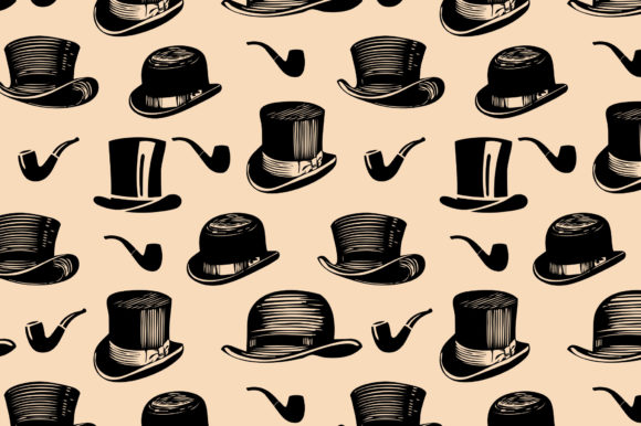 Old Men's Hats Pipes Seamless Pattern: A Versatile Design for Creative Projects