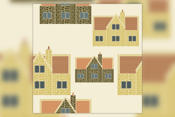 Side View English House Seamless Pattern: A Versatile Resource for Design and Education